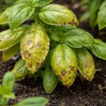 what to do if basil with visible browning or spots on leaves