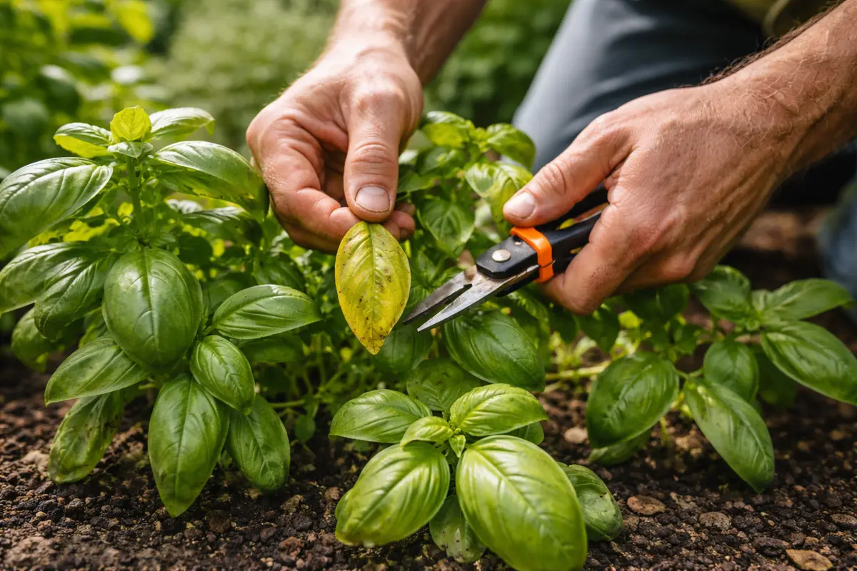 what to do if basil leaves turn remove yellowing basil leaves promptly
