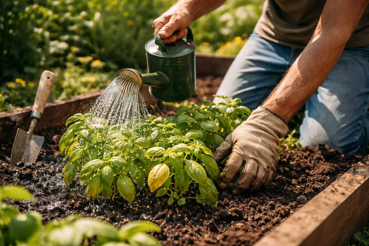 what to do if basil leaves water basil differently during hot months