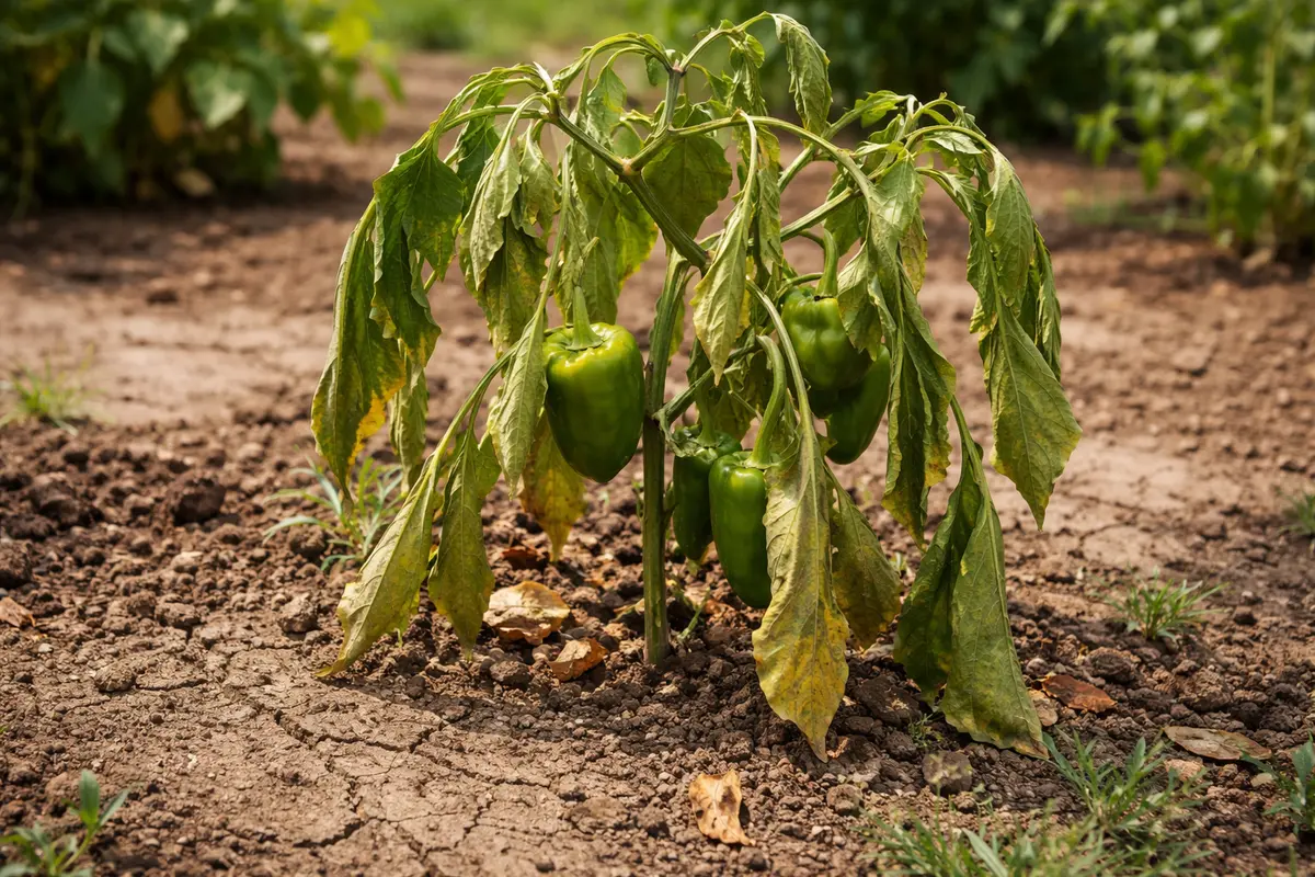 what to do if bell pepper wilting visibly in real garden soil