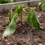 what to do if bell peppers with weak seedlings in garden soil