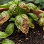 what to do if herb with visible browning or spots on leaves