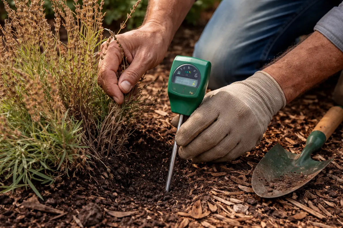 what to do if lavender turns test soil moisture in affected lavender
