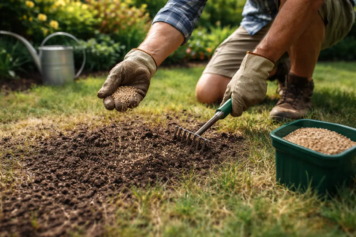 what to do if lawn starts reseed areas to revive summer lawn