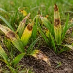 what to do if lawn with visible browning or spots on leaves