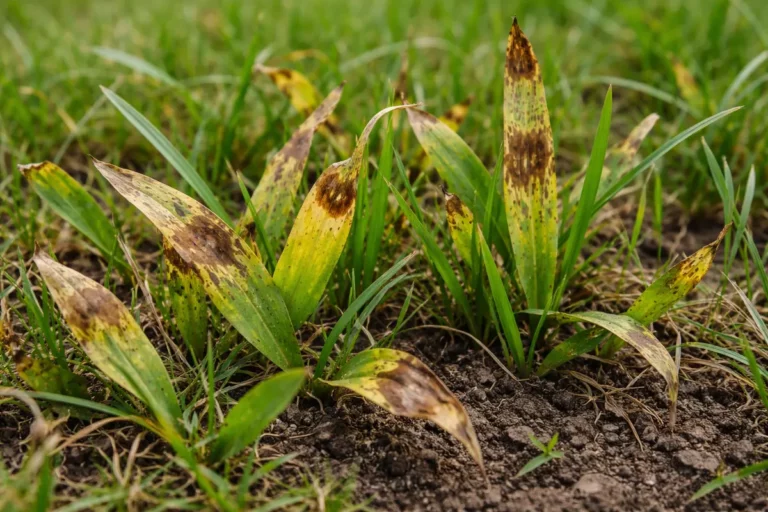 what to do if lawn with visible browning or spots on leaves