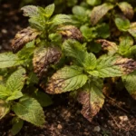 what to do if mint with visible browning or spots on leaves