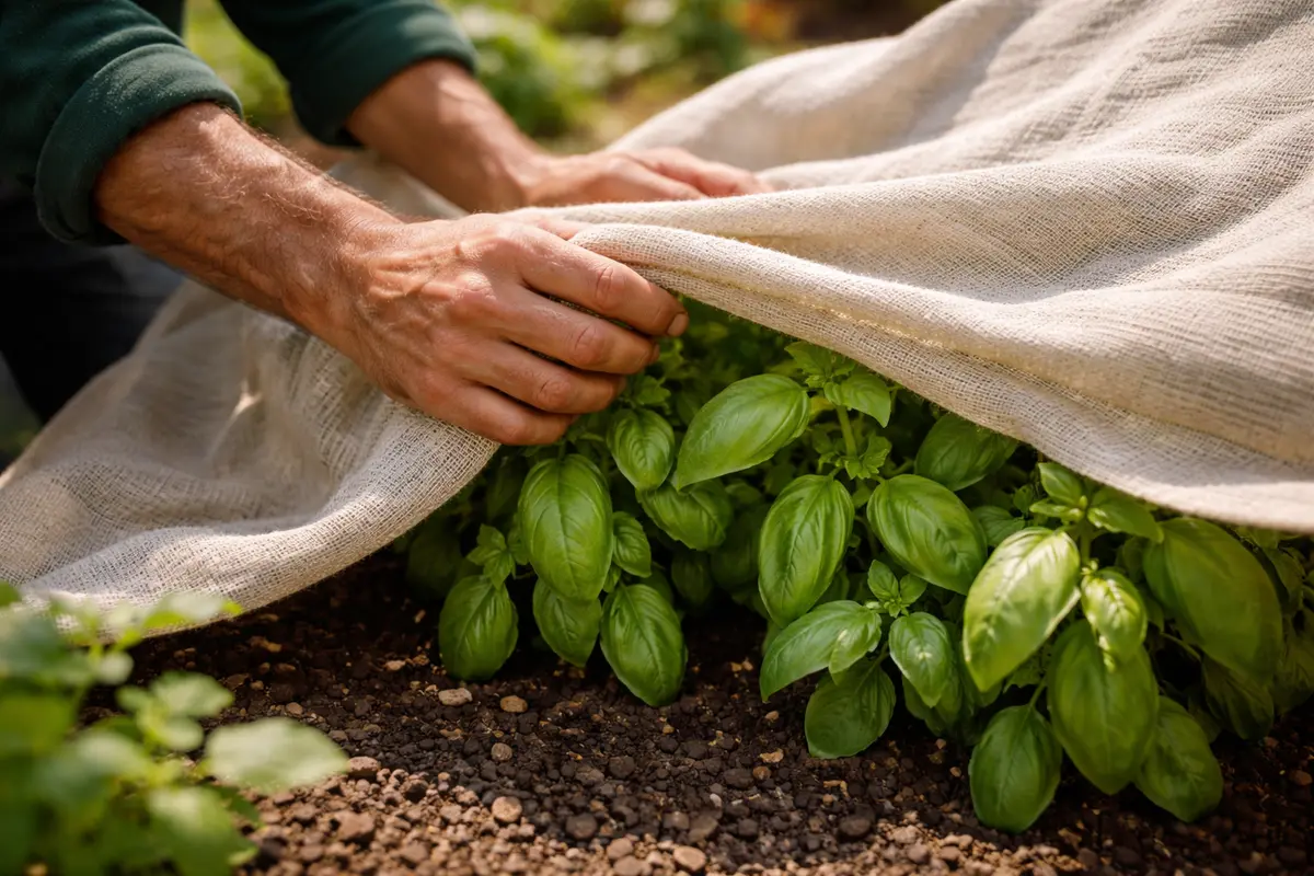 what to do if my basil shield basil from sun during heatwaves