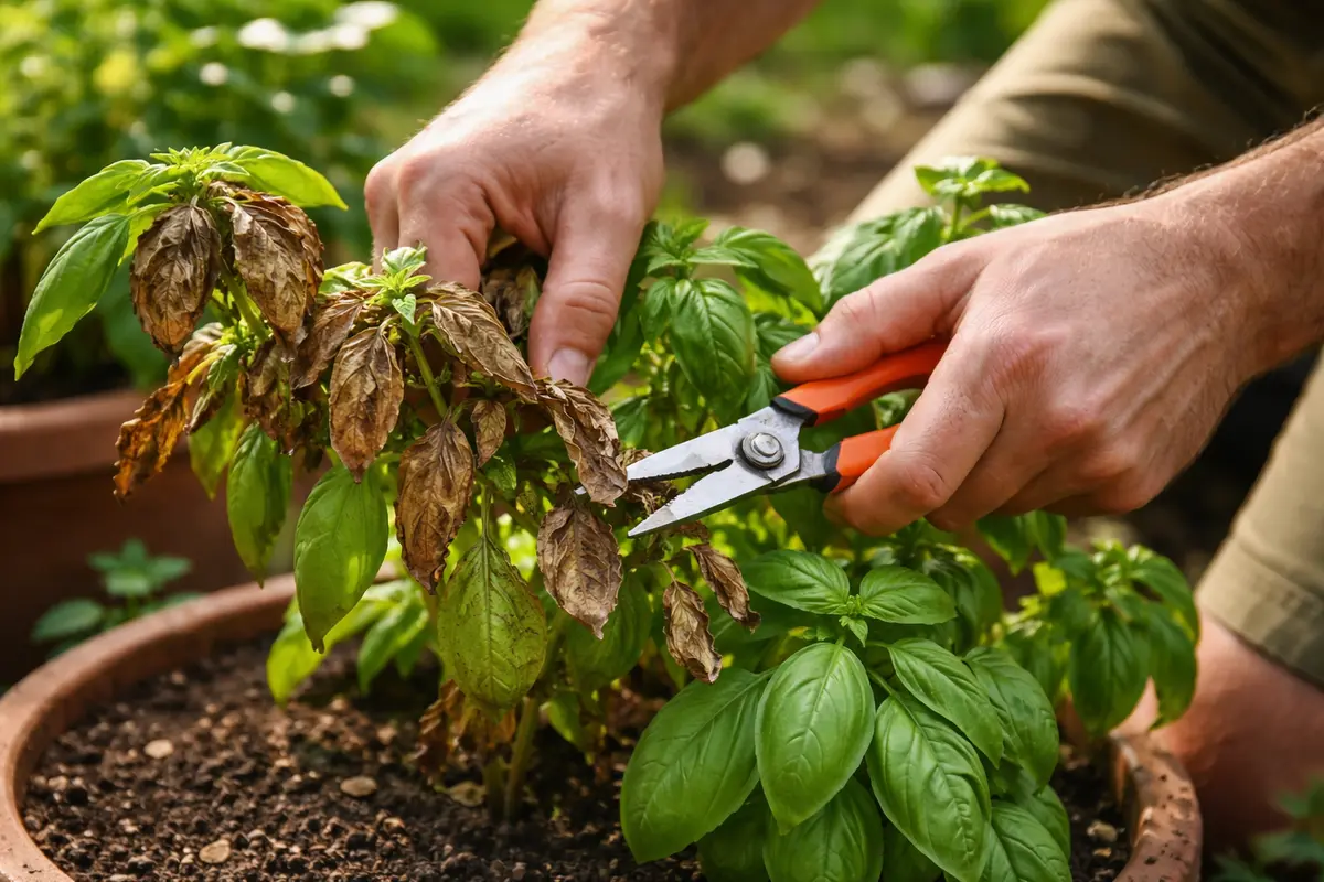 what to do if my basil turns trim brown basil leaves quickly