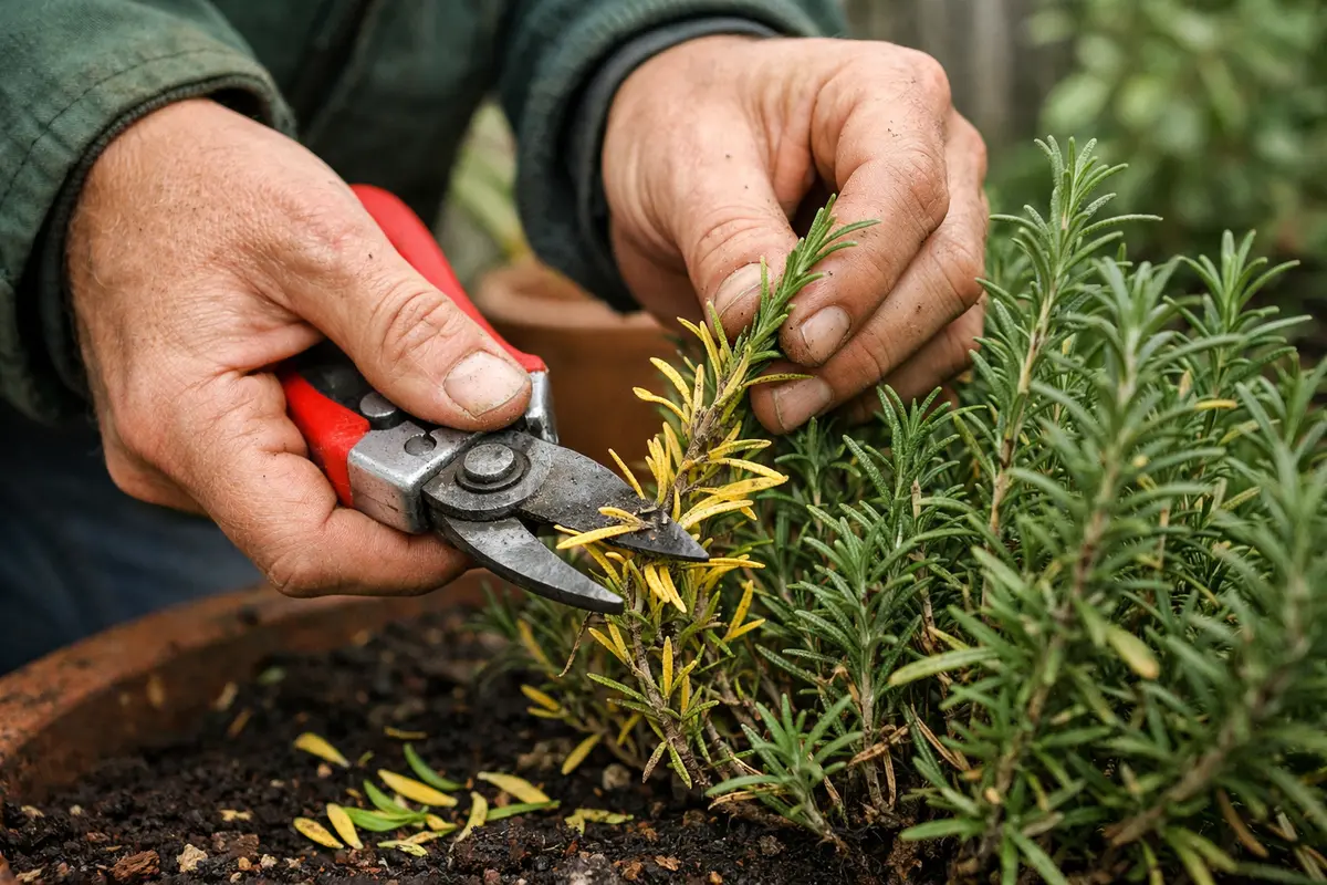 what to do if rosemary leaves turn trim yellowing rosemary leaves now