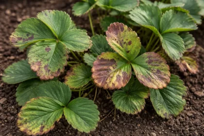 what to do if strawberries with visible browning or spots on leaves
