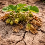 what to do if strawberry with cracked dry soil around the plant