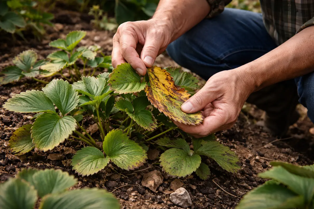 what to do if strawberry inspect leaves for new signs of stress