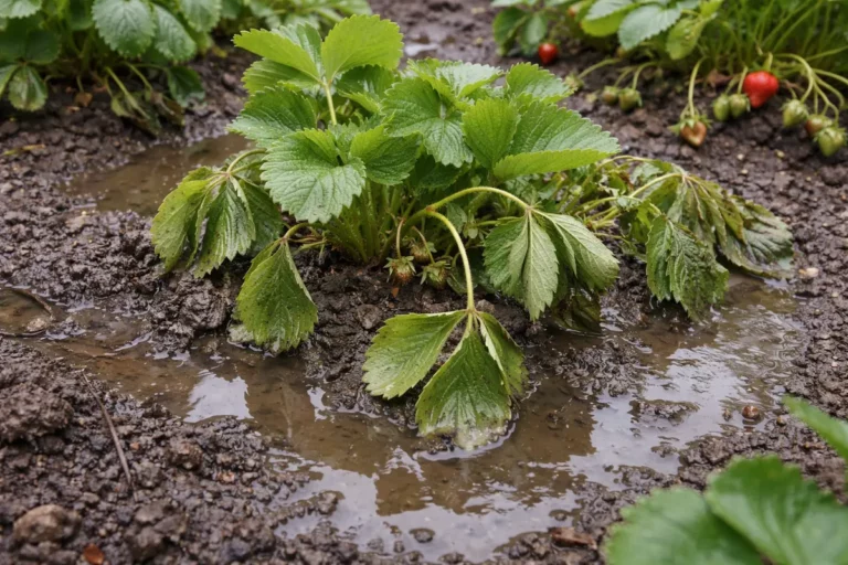 what to do if strawberry plants with wet soil around the base