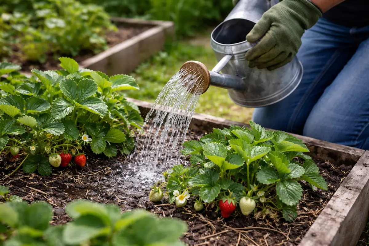 what to do if strawberry plants water strawberries carefully to avoid overwatering