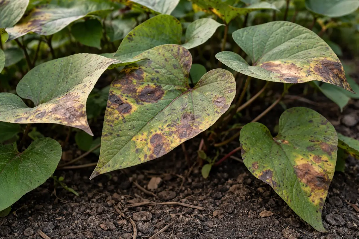what to do if sweet with visible browning or spots on leaves