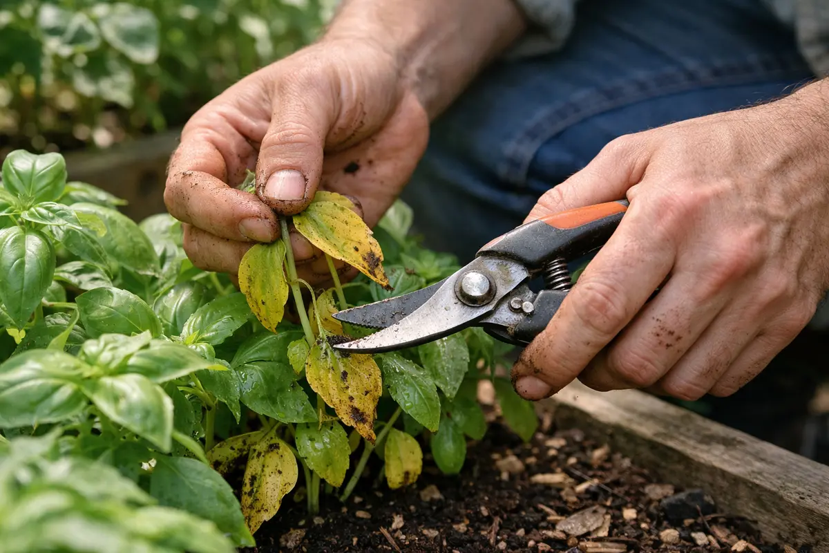 what to do if your herbs yellow prune yellowing herb leaves immediately
