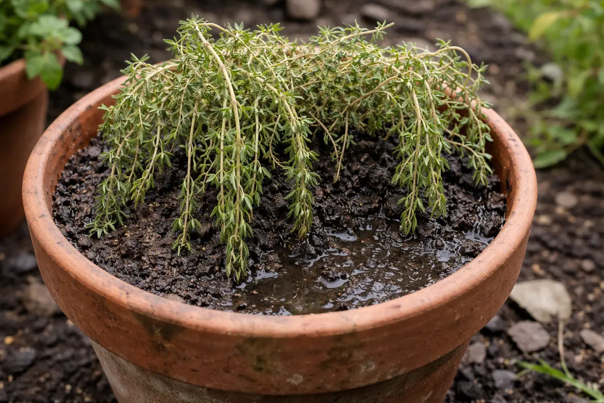 what to do if your thyme wilting visibly in real garden soil