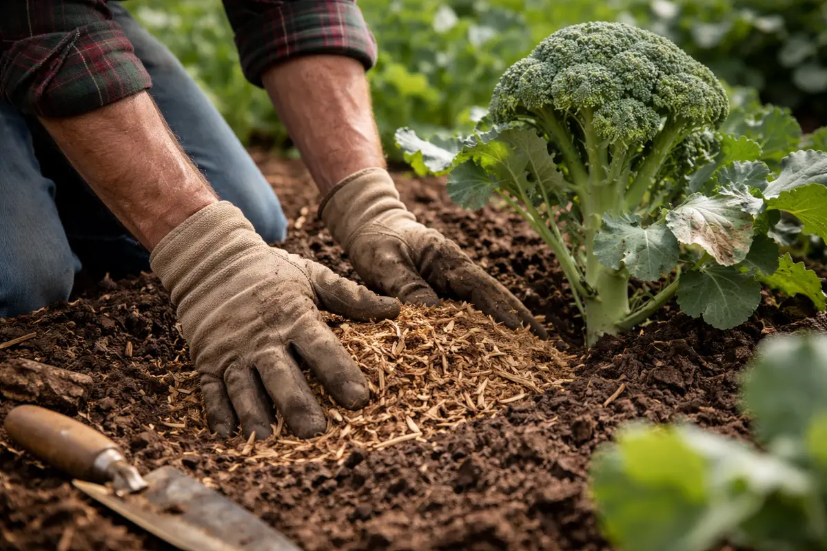 what to do when broccoli develops guard against brown patches with mulch