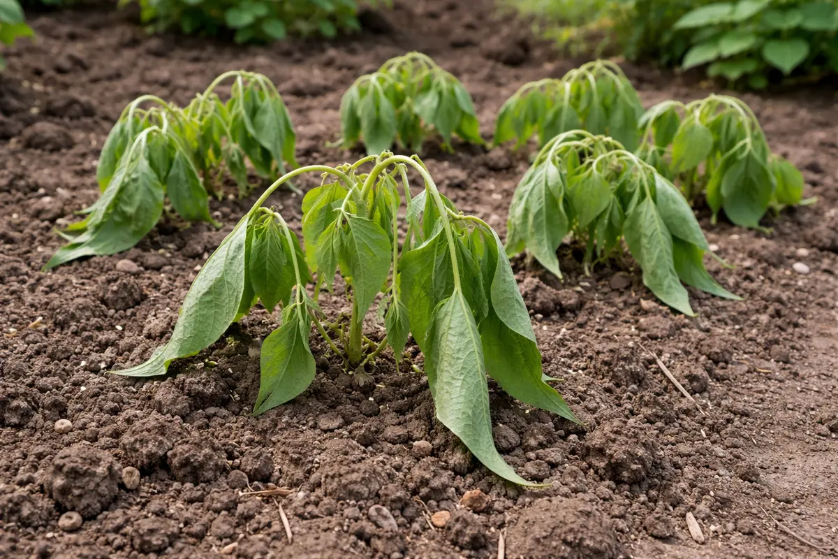 what to do when bush beans wilting visibly in real garden soil