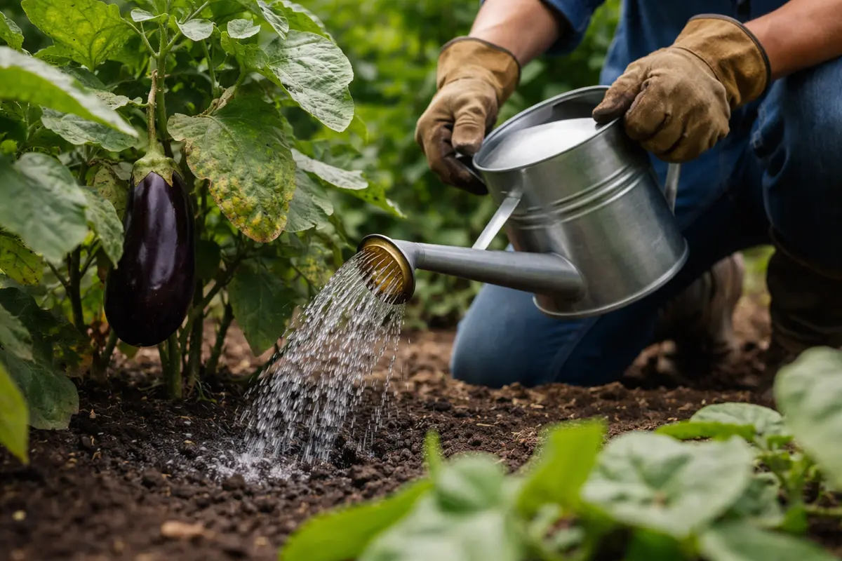 what to do when eggplants avoid overhead watering to combat fungal spread