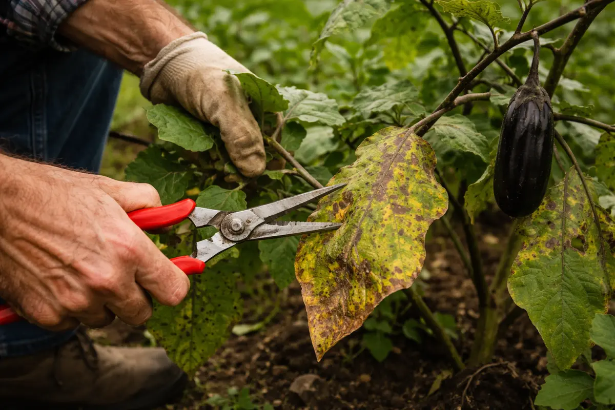 what to do when eggplants show cut back infected eggplant foliage fast
