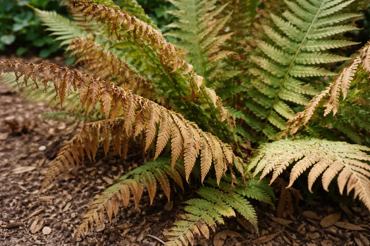 what to do when fern with visible browning or spots on leaves