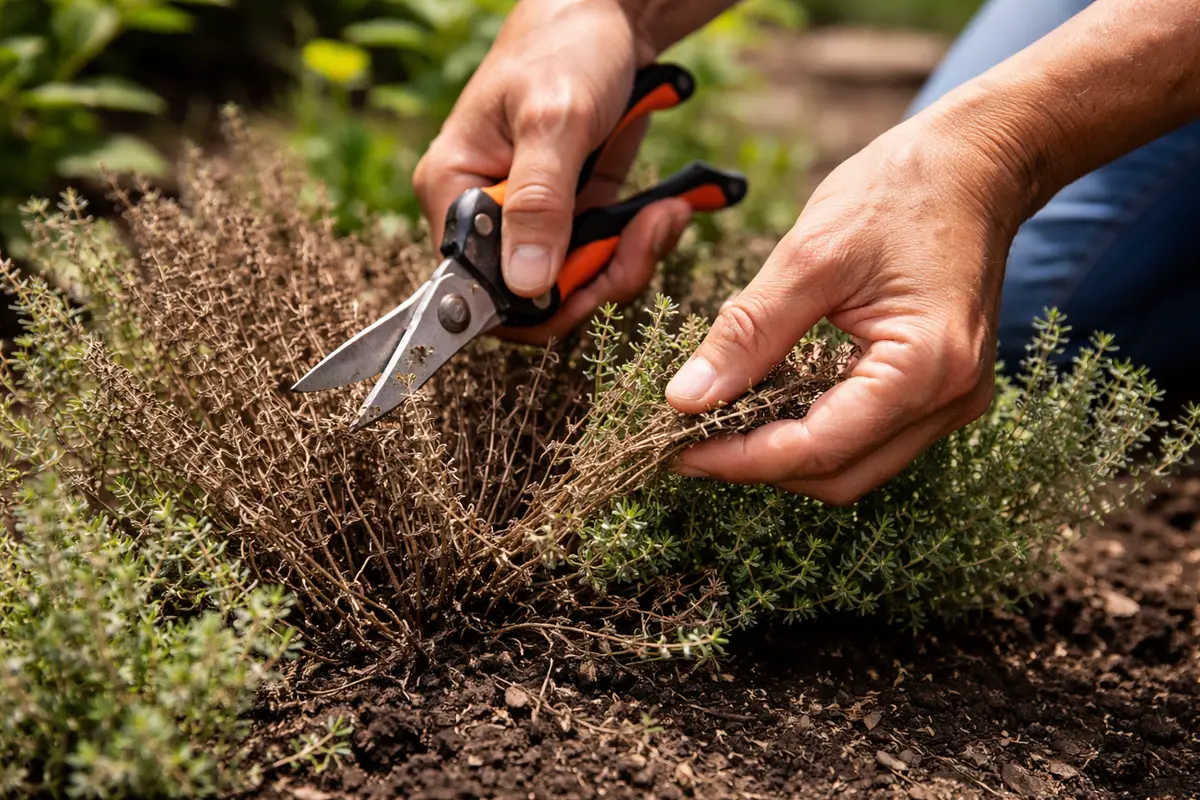 what to do when flowering thyme turns prune brown thyme stems immediately