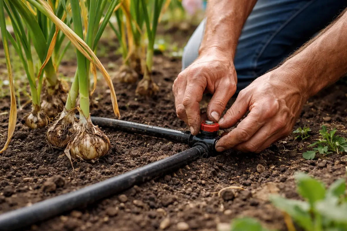 what to do when garlic bulbs adjust watering schedule to prevent rot
