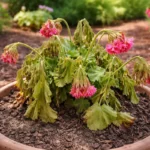 what to do when geraniums show wilting visibly in real garden soil