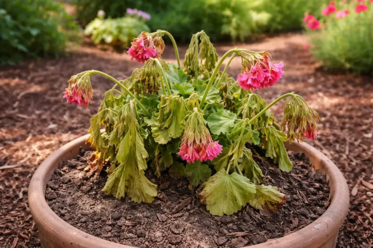 what to do when geraniums show wilting visibly in real garden soil