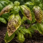 what to do when herbs with visible browning or spots on leaves
