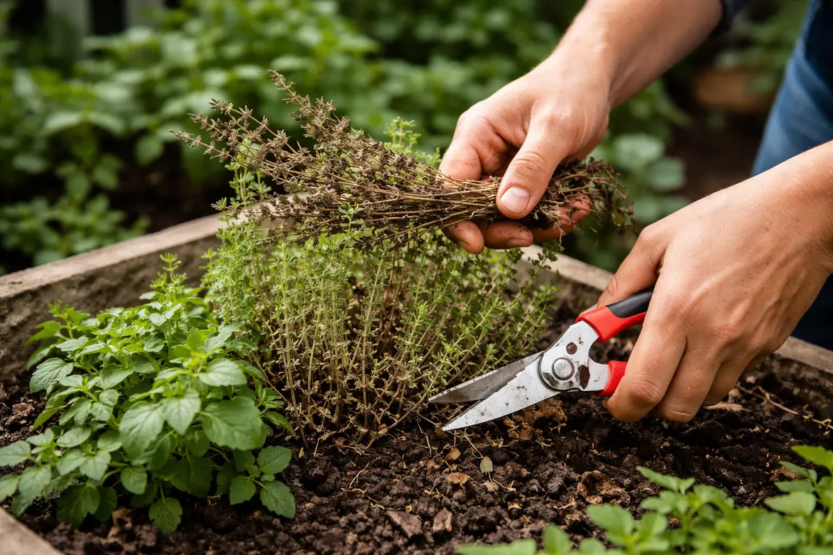 what to do when herbs turn trim back brown herb leaves immediately