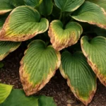what to do when hosta with visible browning or spots on leaves