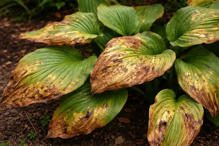 what to do when hosta with visible browning or spots on leaves