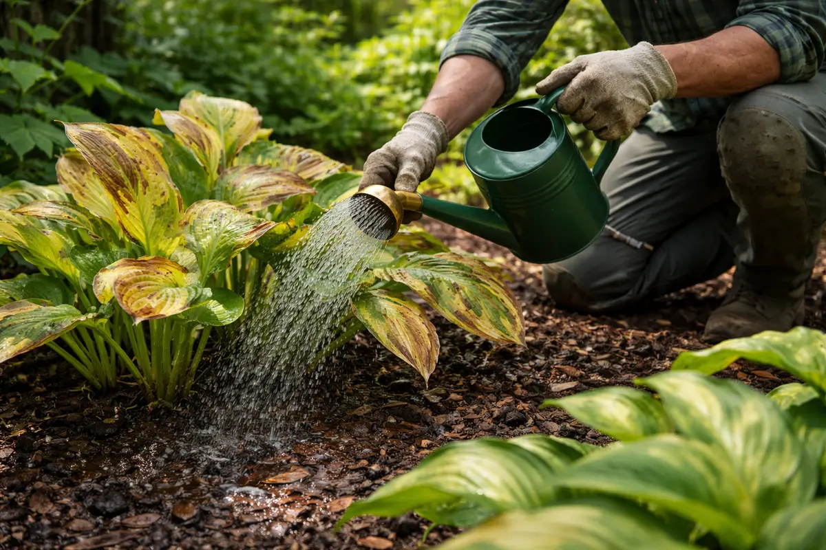 what to do when hosta water hosta deeply for recovery from sunburn