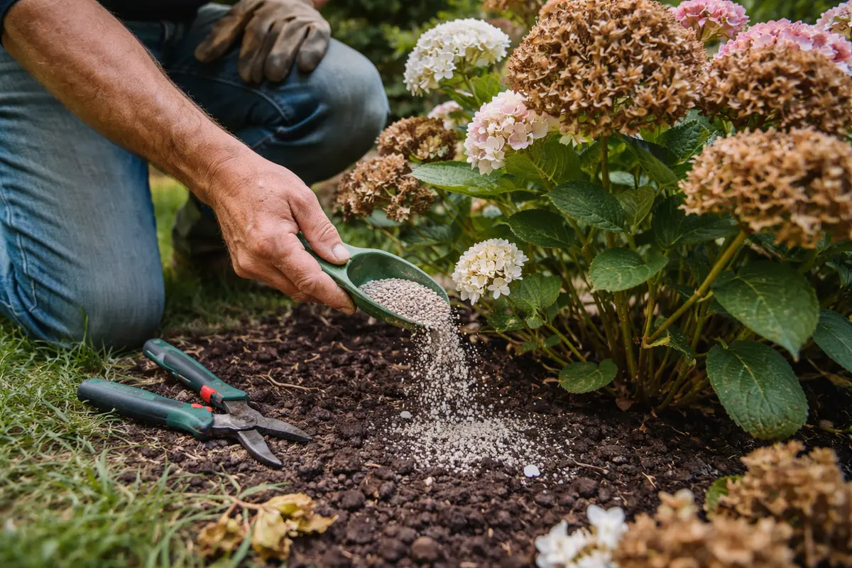 what to do when hydrangea flowers feed hydrangeas to encourage fresh growth