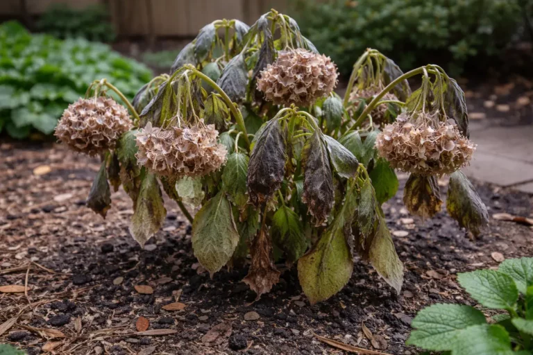 what to do when hydrangeas droop wilting visibly in real garden soil