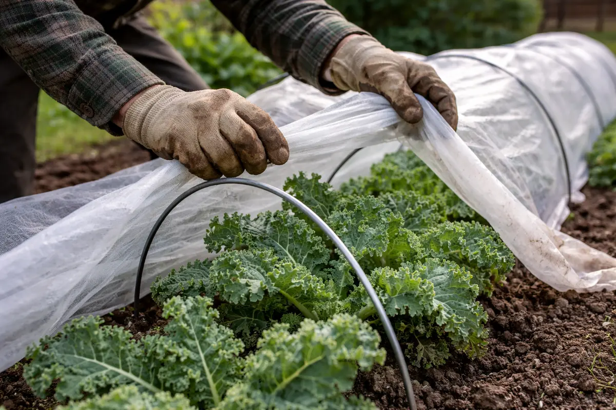 what to do when protect kale with row covers during cold spells
