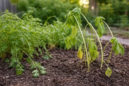 what to do when leggy growth wilting visibly in real garden soil