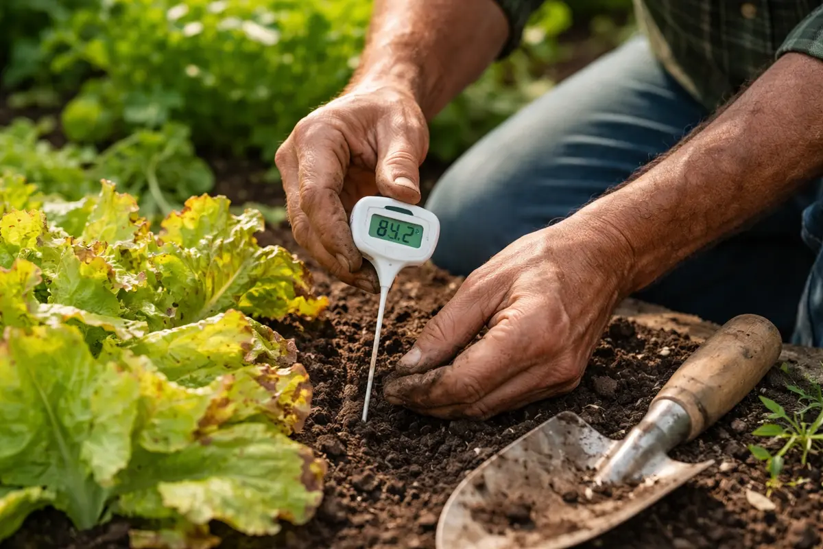 what to do when lettuce test soil temperature to confirm stress effects