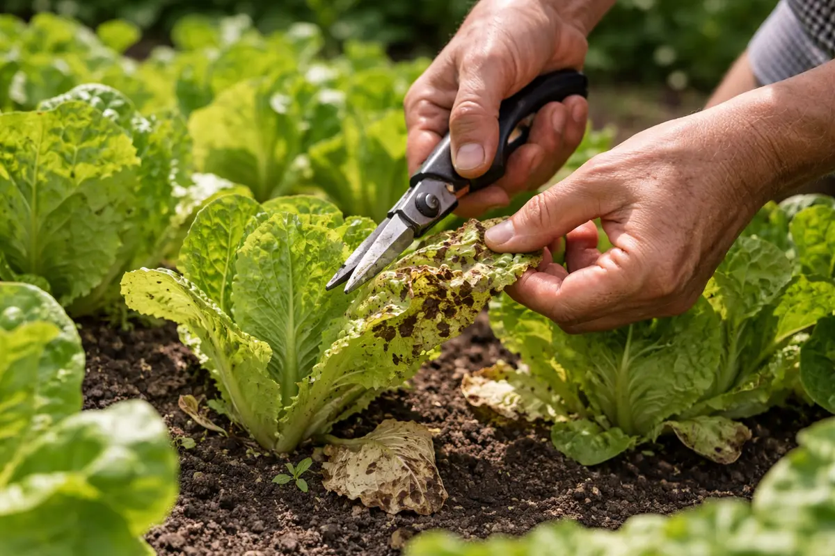 what to do when lettuce develops brown trim damaged lettuce leaves promptly