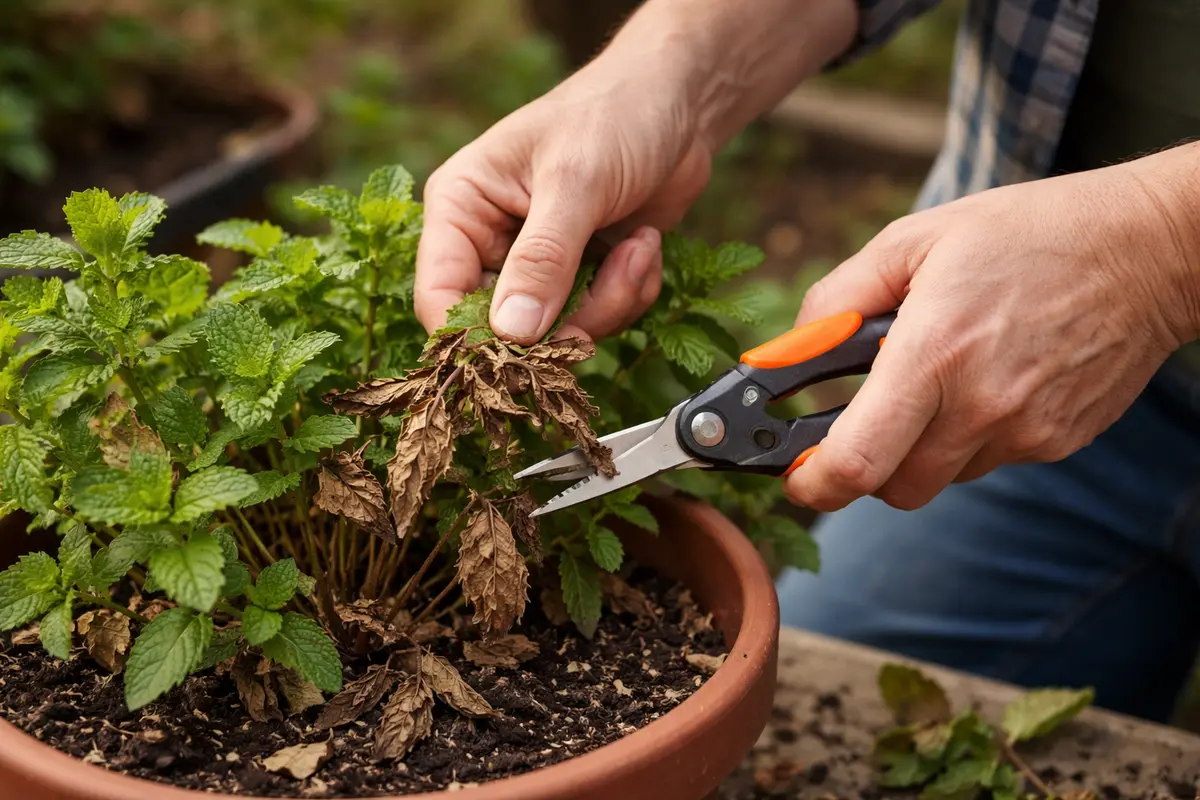 what to do when mint leaves start trim brown mint leaves promptly