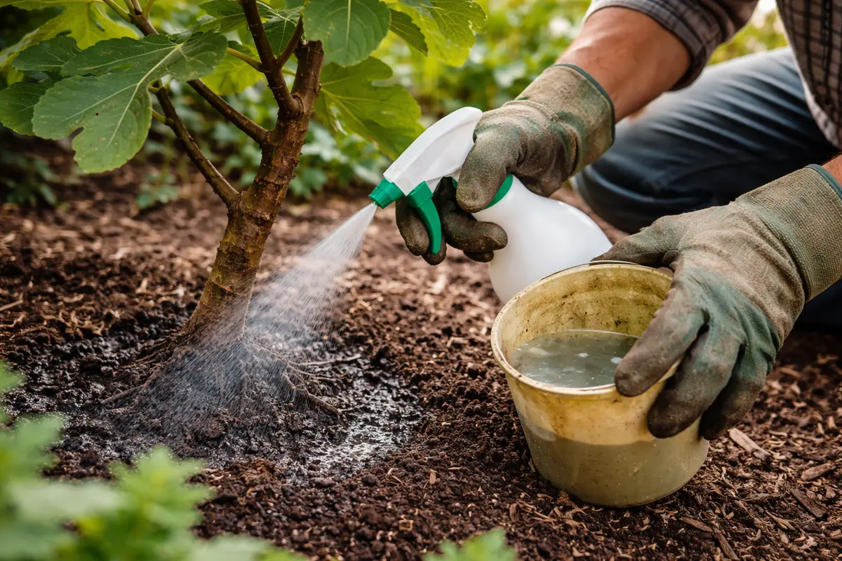 what to do when my fig treat fig tree with fungicide solution