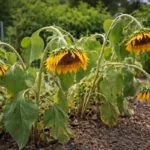 what to do when my sunflower wilting visibly in real garden soil