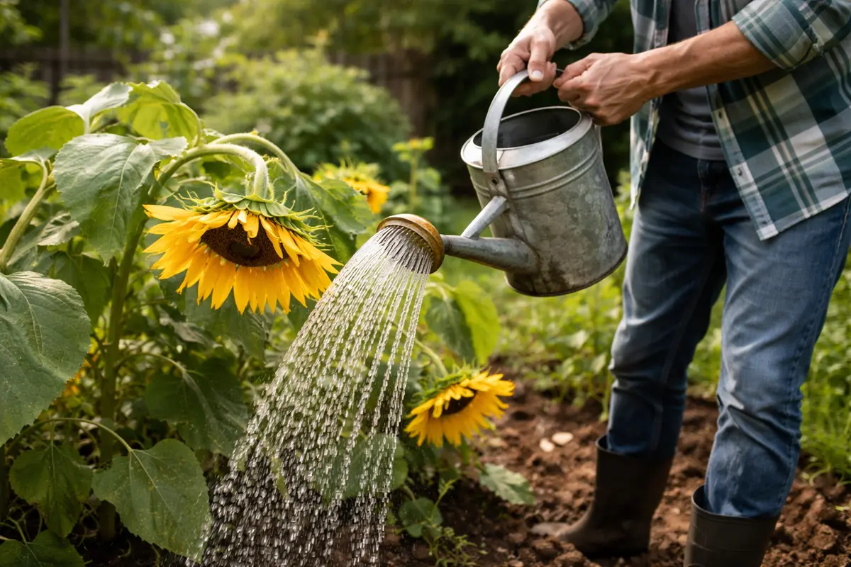 what to do when my sunflower heads water sunflowers to relieve drooping