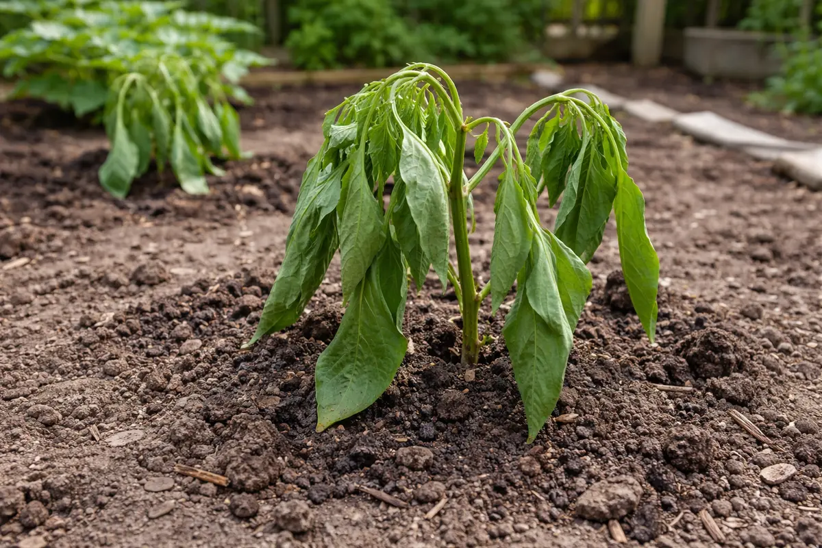 what to do when peppers droop wilting visibly in real garden soil