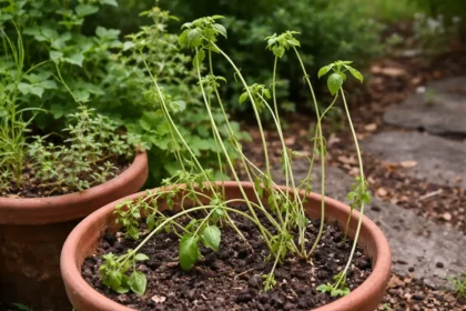 what to do when potted herbs wilting visibly in real garden soil