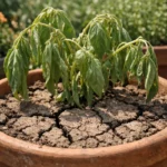what to do when potted herbs wilting visibly in real garden soil