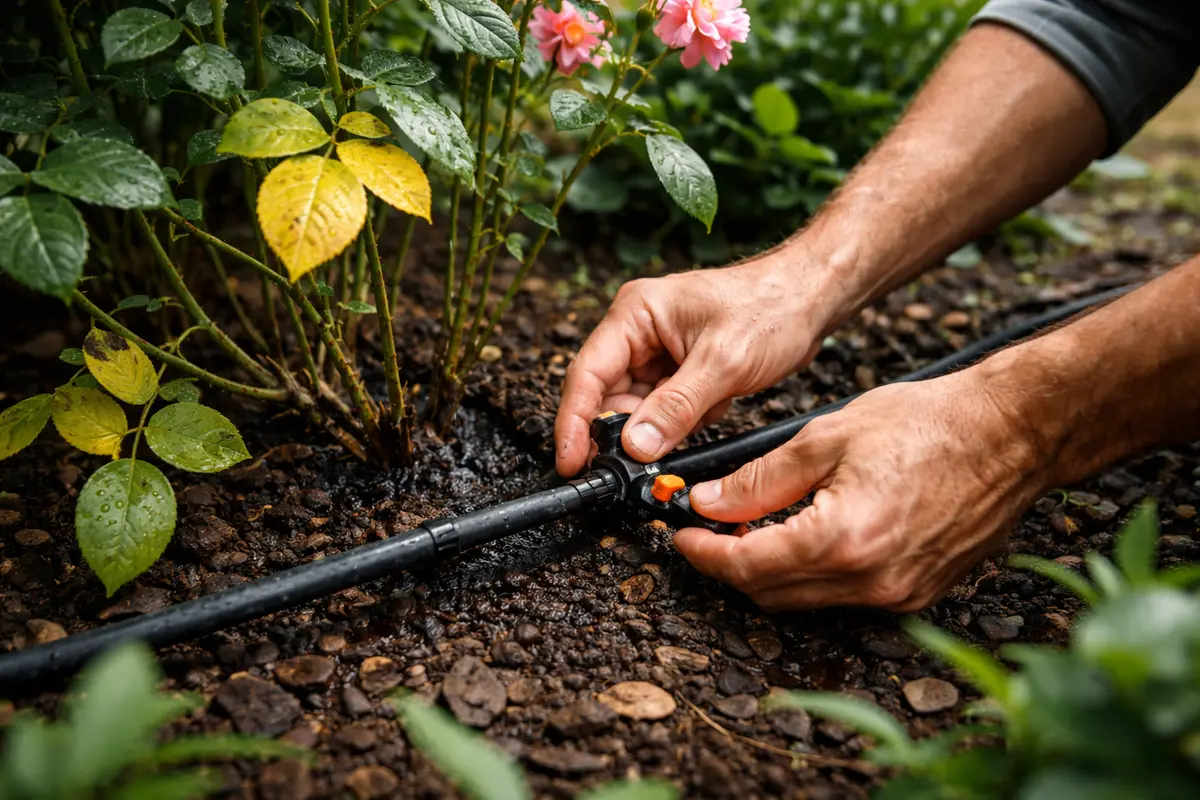 what to do when rose bushes adjust watering patterns to prevent yellowing